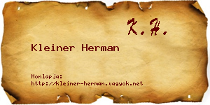 Kleiner Herman névjegykártya